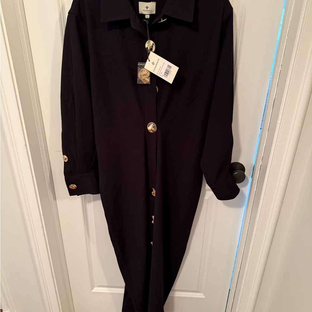 Tuckernuck Black Long Sleeve Dress with Gold Accents